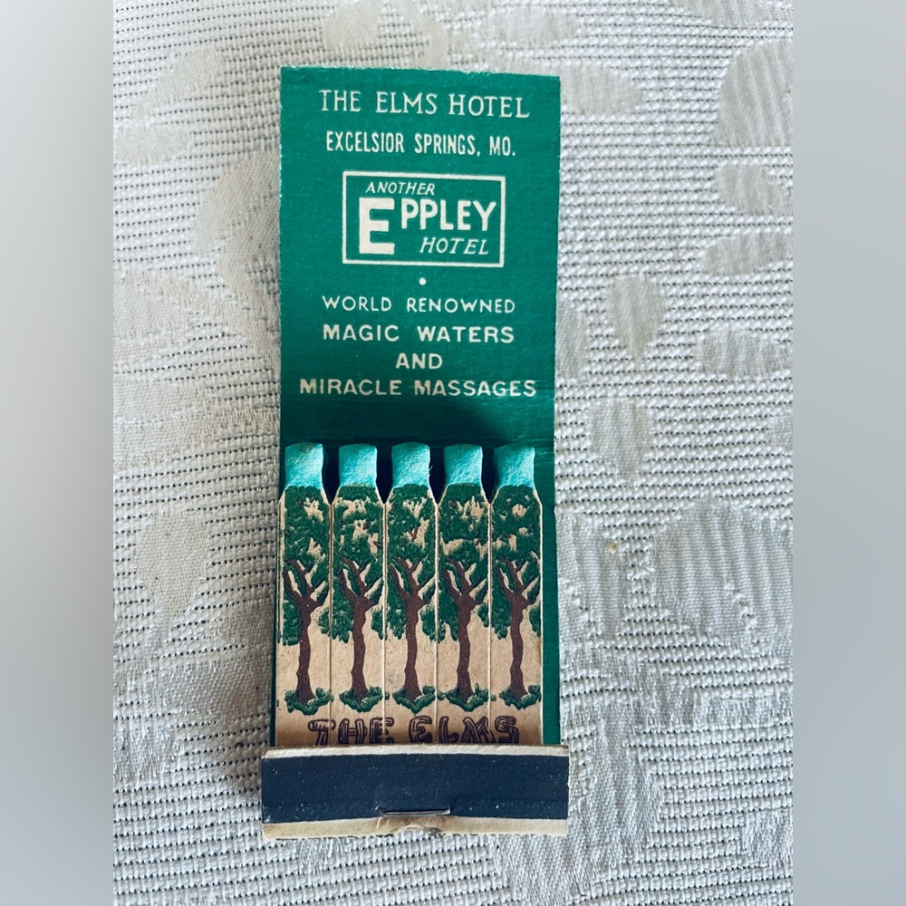 Matchbook The Elms Hall of Waters Eppley Hotel feature advertising m…